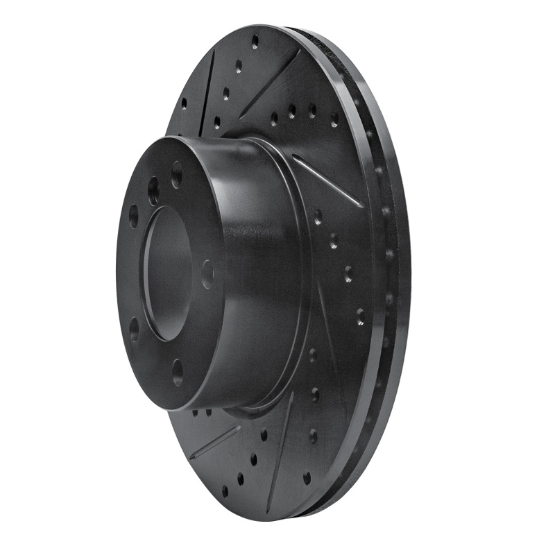 BMW 125i Brake Rotor (1) - Front Left - R1 Concepts - Drilled & Slotted - Black - `06-`13